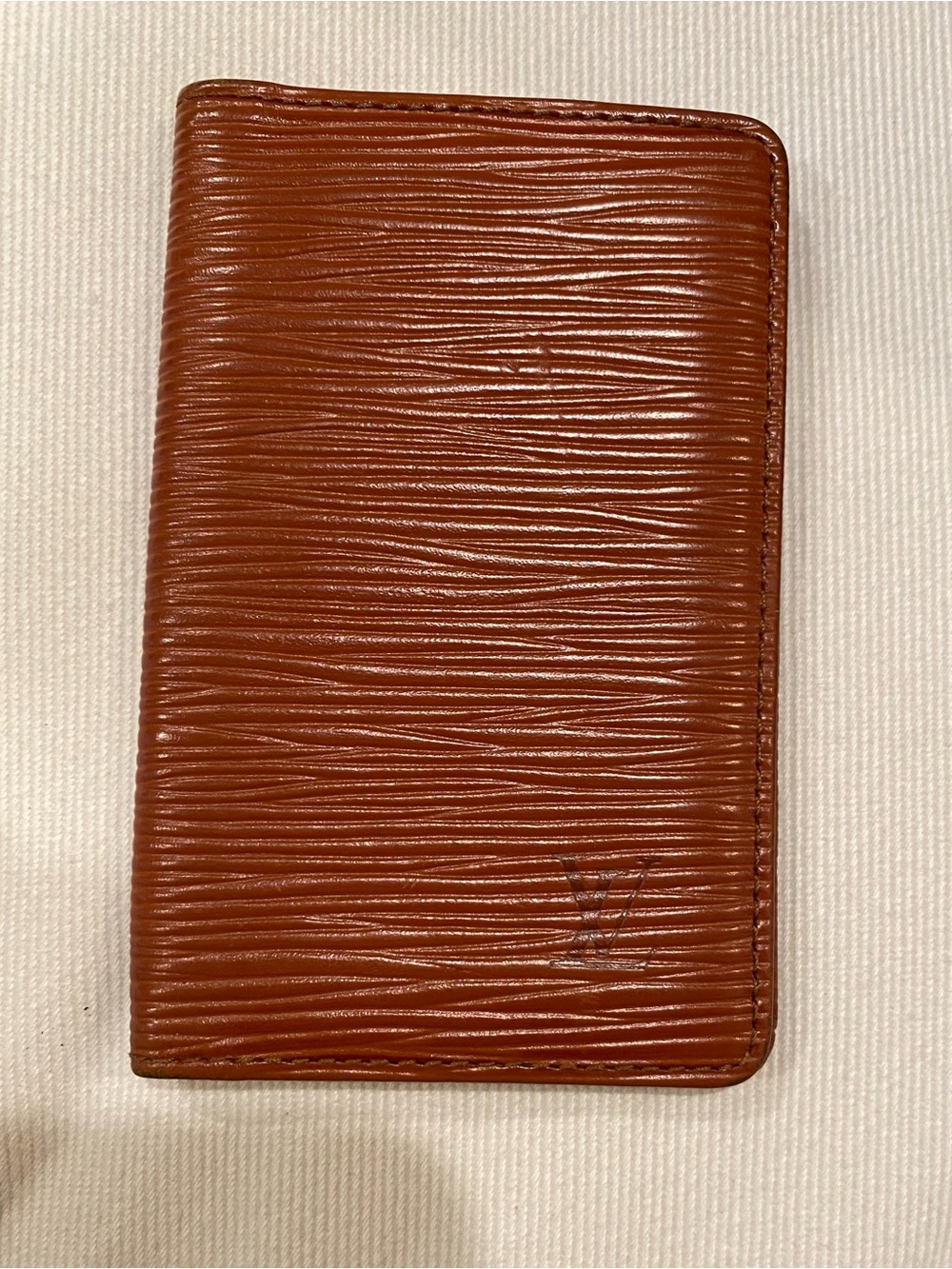 Louis Vuitton Epi Leather Camel Kenyan Fawn Card Case Pocket Organizer with COA